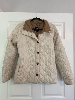 The North Face Quilted Cream Jacket with Tan Lining